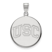 14k White Gold University of Southern California Large Disc Pendant
