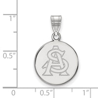 14k White Gold  Arizona State University Medium Disc Pendant