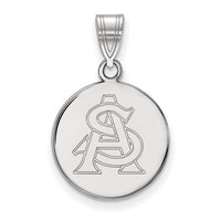 14k White Gold  Arizona State University Medium Disc Pendant