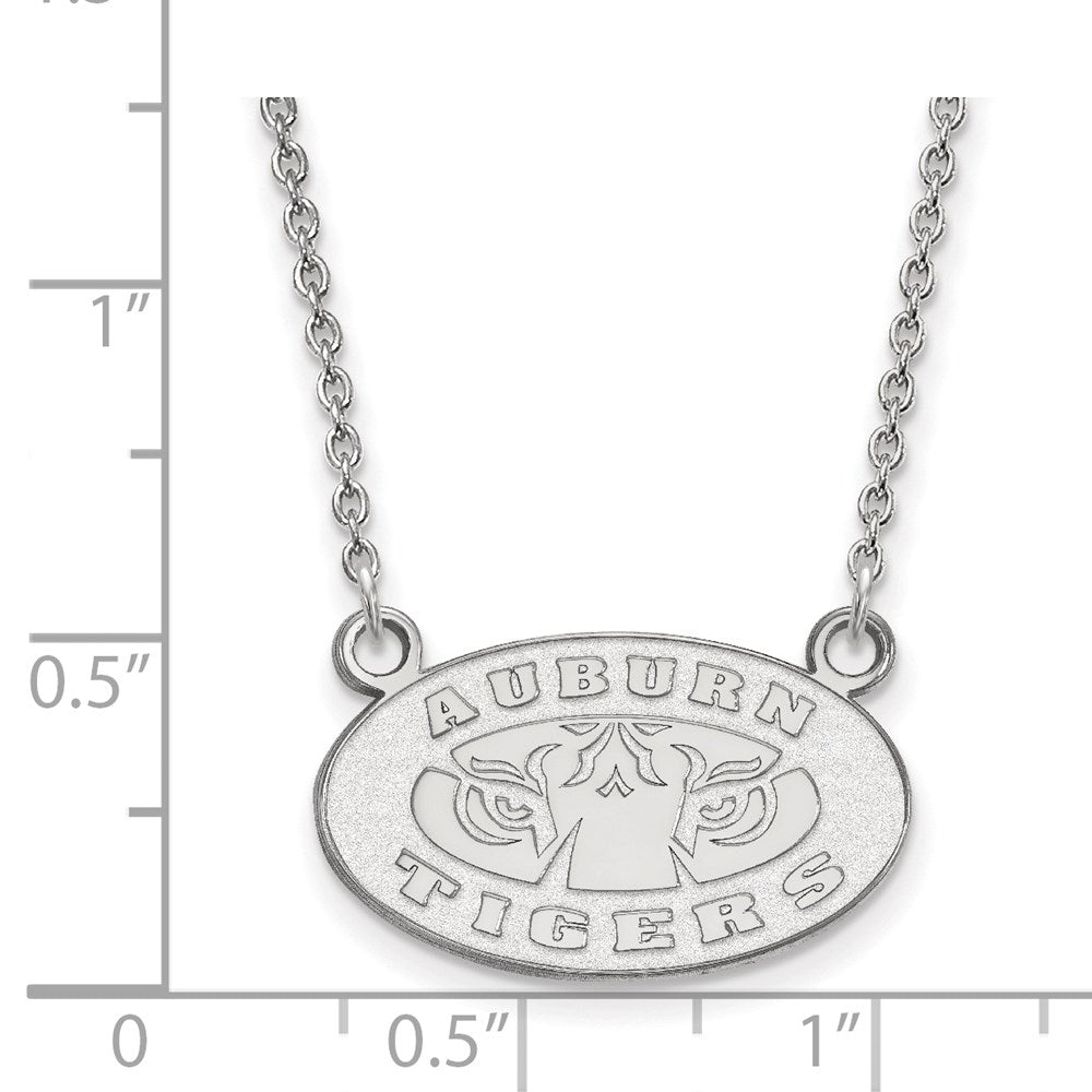 14k White Gold  Auburn Tigers Small Pendant Necklace
