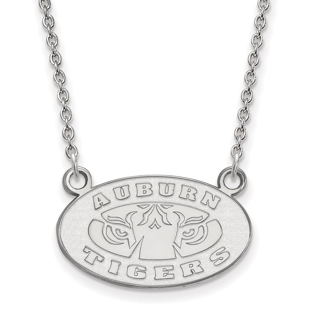14k White Gold  Auburn Tigers Small Pendant Necklace