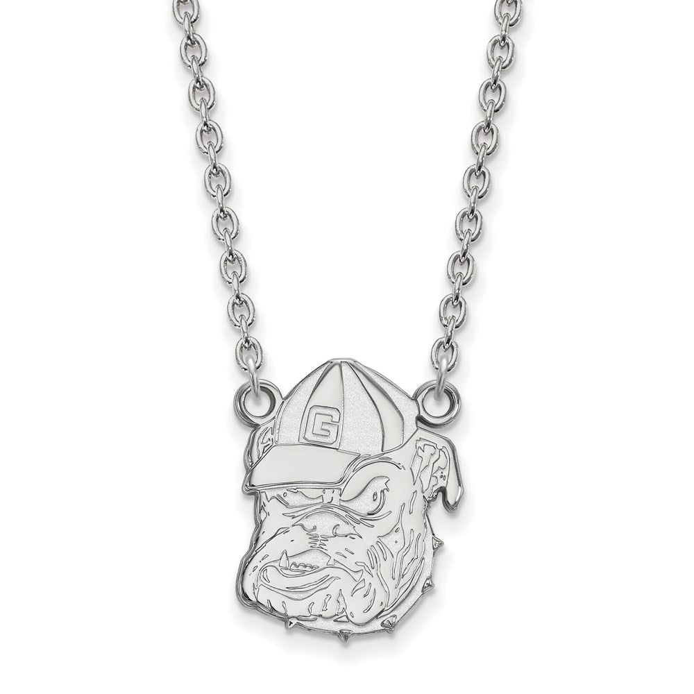 14k White Gold  University of Georgia Large Pendant Necklace