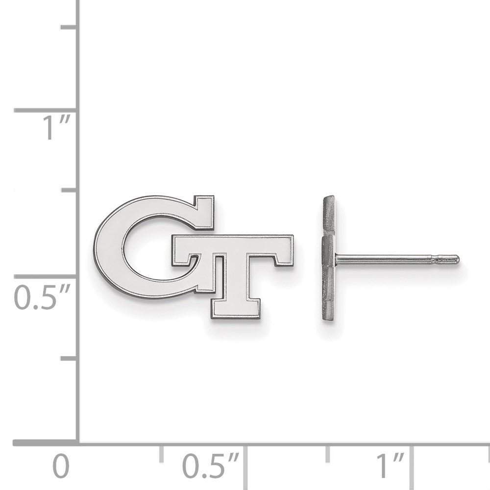 14k White Gold  Georgia Institute of Technology XS Post Earrings