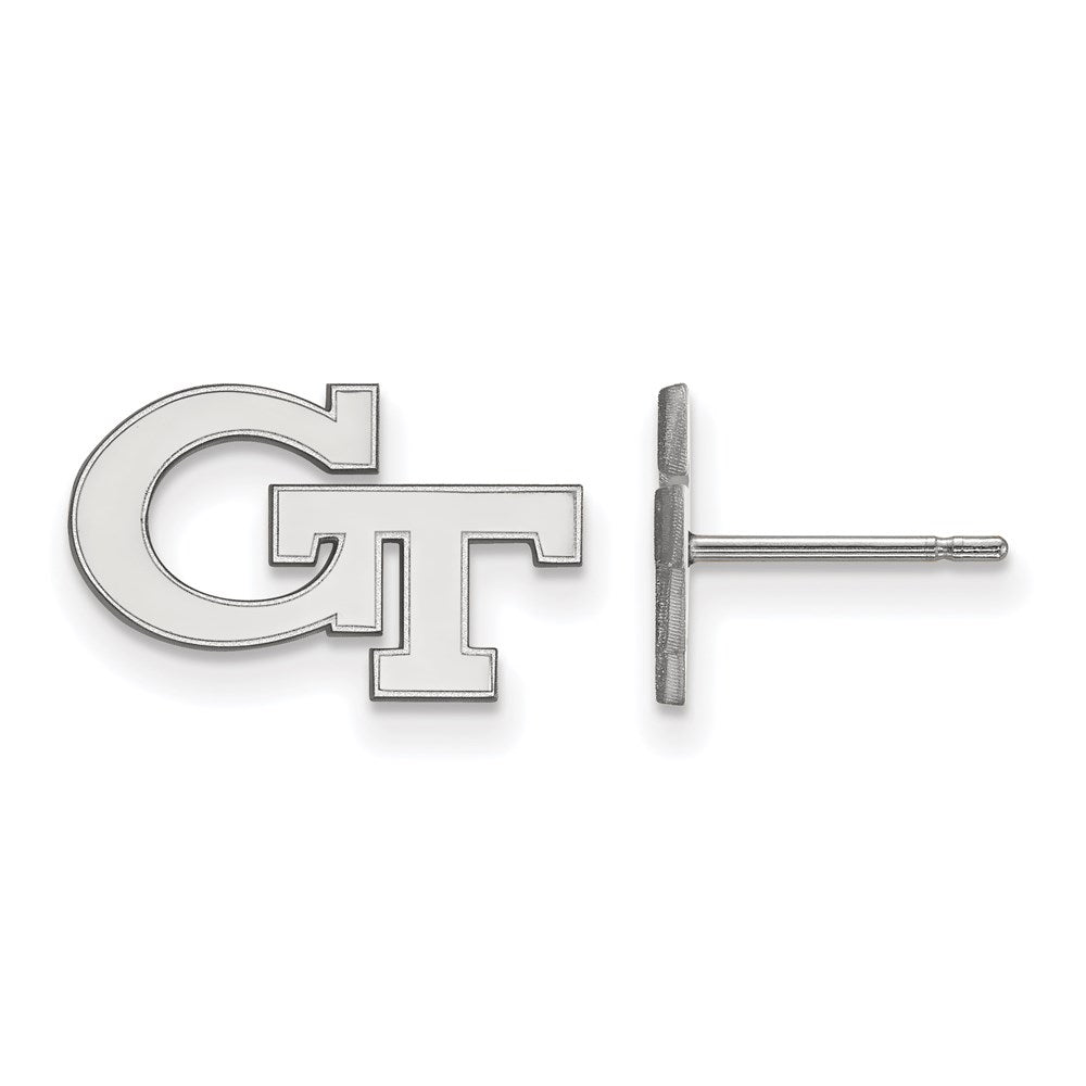 14k White Gold  Georgia Institute of Technology XS Post Earrings
