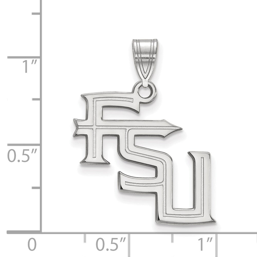 14k White Gold  Florida State University Large Pendant