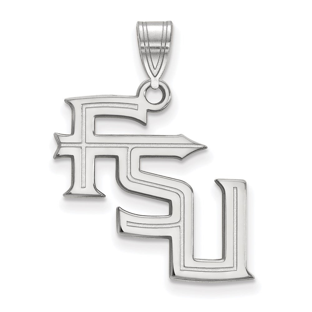 14k White Gold  Florida State University Large Pendant