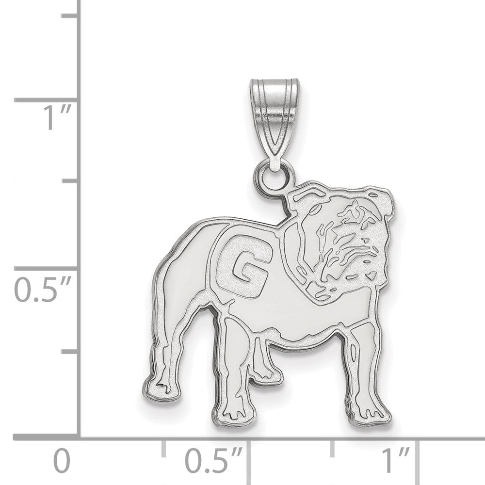 14k White Gold  University of Georgia Large Pendant