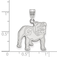 14k White Gold  University of Georgia Large Pendant