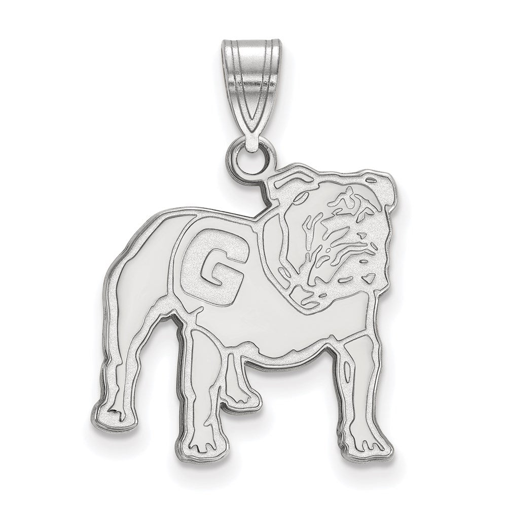 14k White Gold  University of Georgia Large Pendant