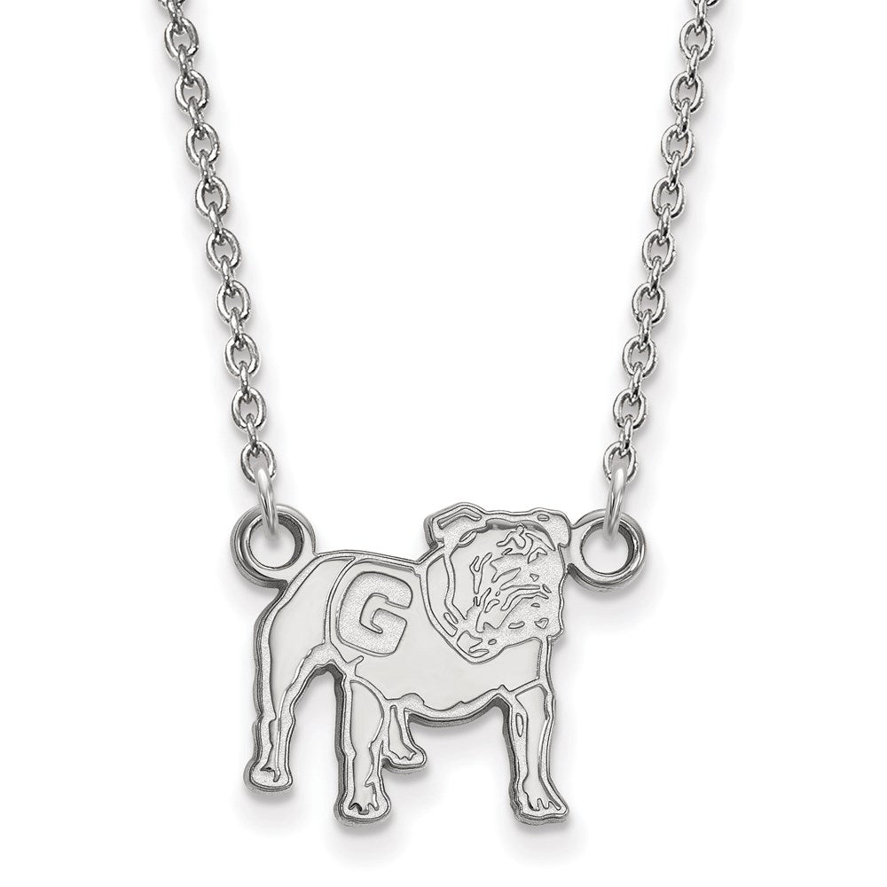 14k White Gold  University of Georgia Small Pendant Necklace