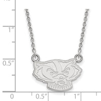 14kw  University of Wisconsin Small Pendant w/Necklace