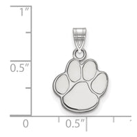 14k White Gold  Auburn University Tiger Paw Small Pendant