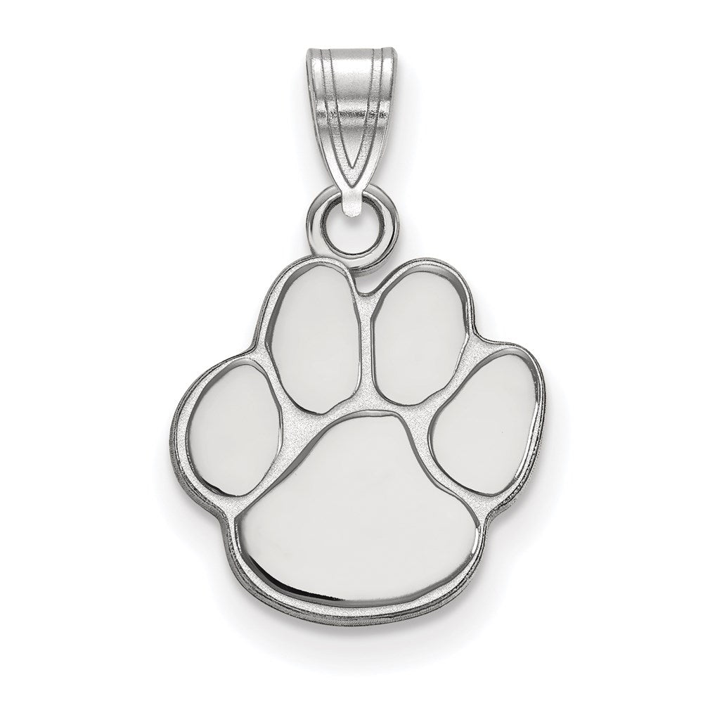 14k White Gold  Auburn University Tiger Paw Small Pendant
