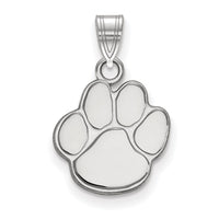 14k White Gold  Auburn University Tiger Paw Small Pendant