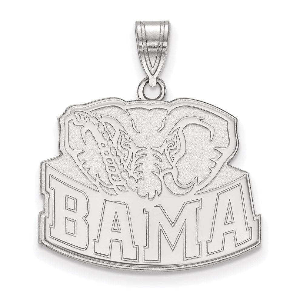 14k White Gold  University of Alabama Elephant Large Pendant