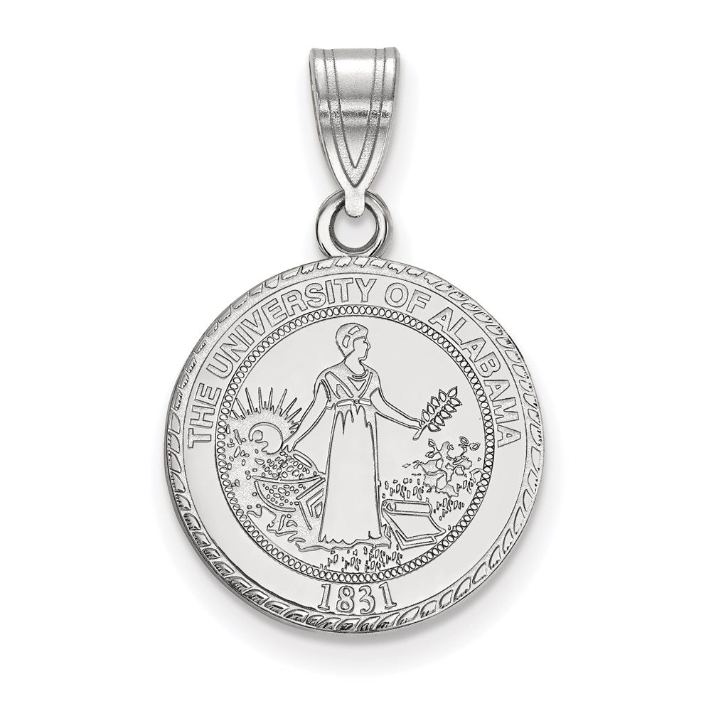 14k White Gold  University of Alabama Medium Crest Pendant