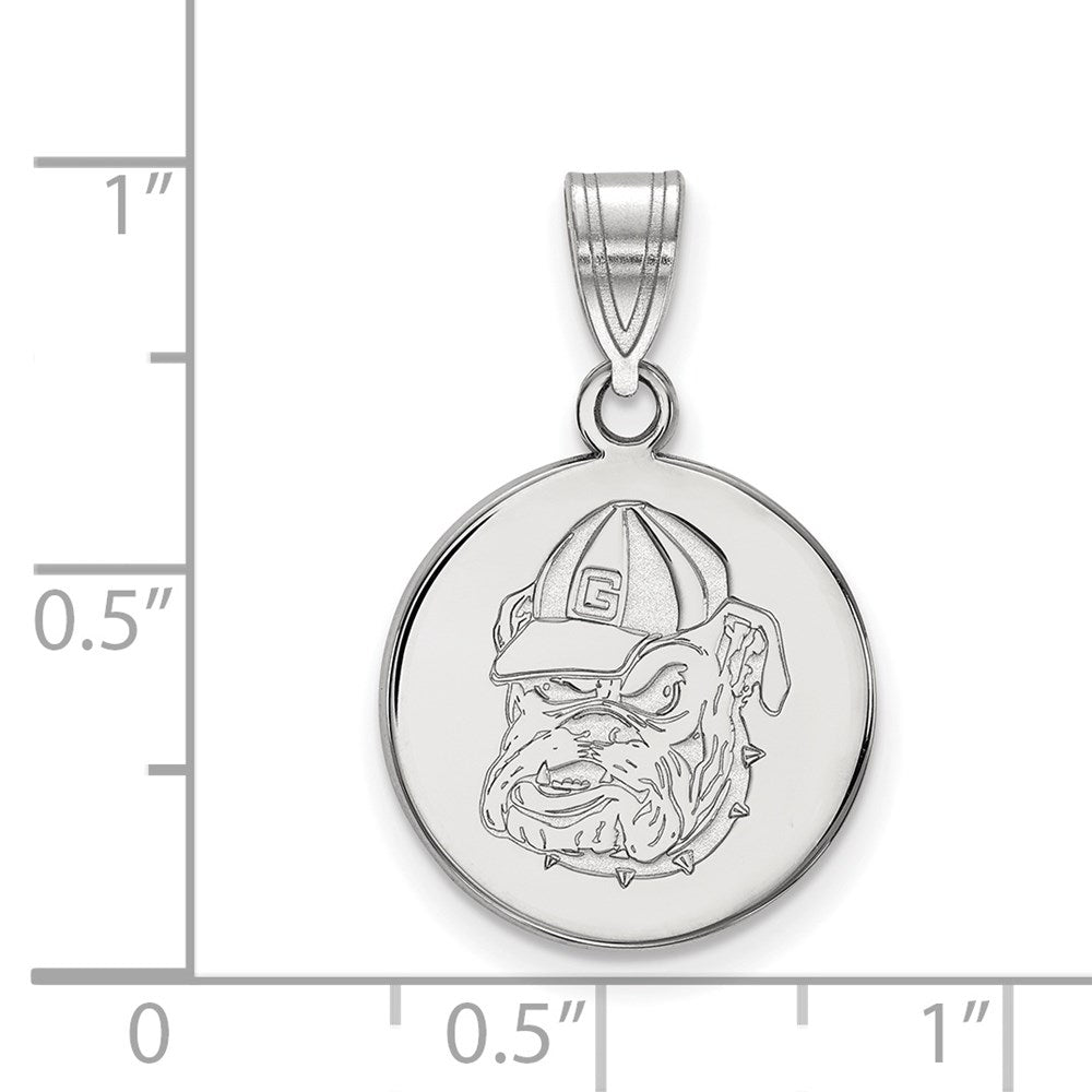14k White Gold  University of Georgia Medium Pendant