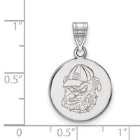 14k White Gold  University of Georgia Medium Pendant
