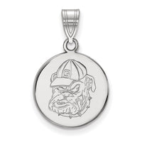 14k White Gold  University of Georgia Medium Pendant