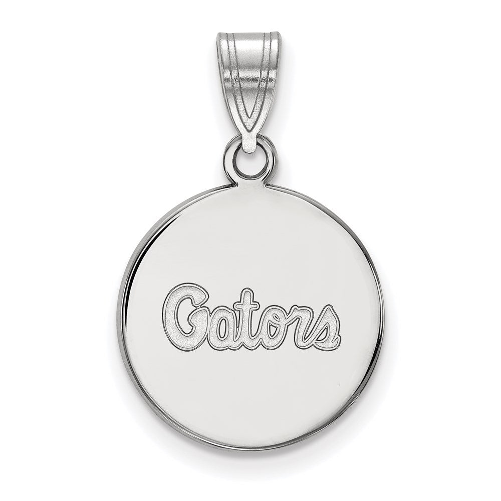 14k White Gold  University of Florida Medium Disc Pendant