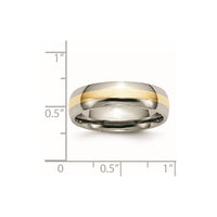Titanium Polished w/14k Yellow Inlay 6mm Band
