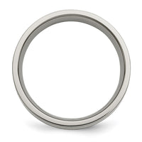 Titanium Polished w/14k Yellow Inlay 6mm Flat Band