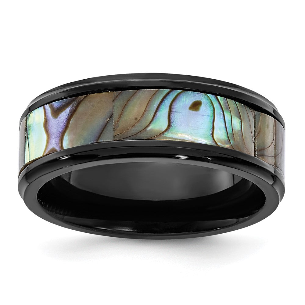 Titamium Black IP-plated Mother of Pearl Inlay 8mm Band