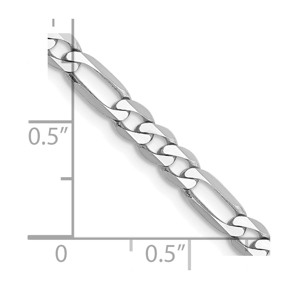 14k WG 4mm Flat Figaro Chain
