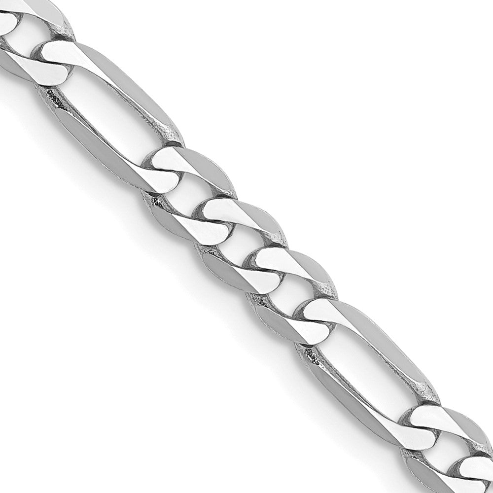 14k White Gold 14k WG 4mm Flat Figaro Chain