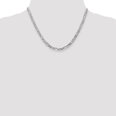 14k WG 4.5mm Flat Figaro Chain