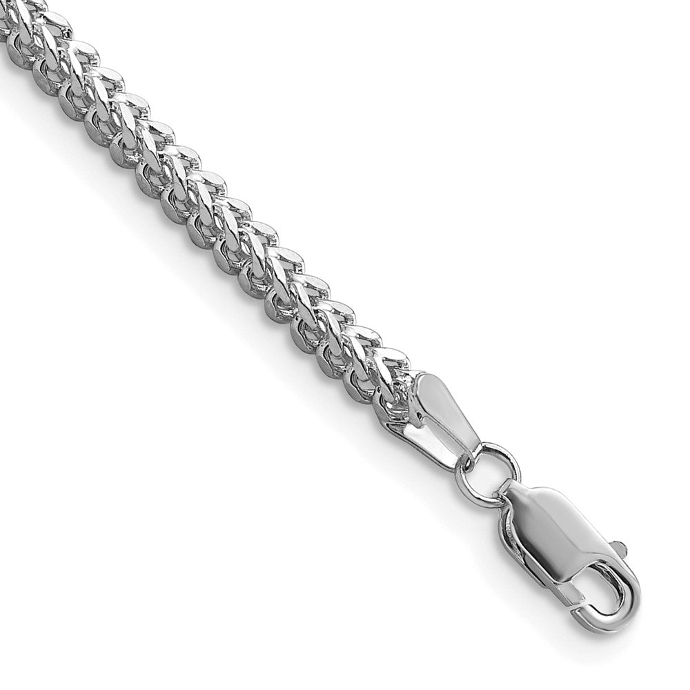 14K White Gold 8 inch 2.3mm Franco with Lobster Clasp Bracelet