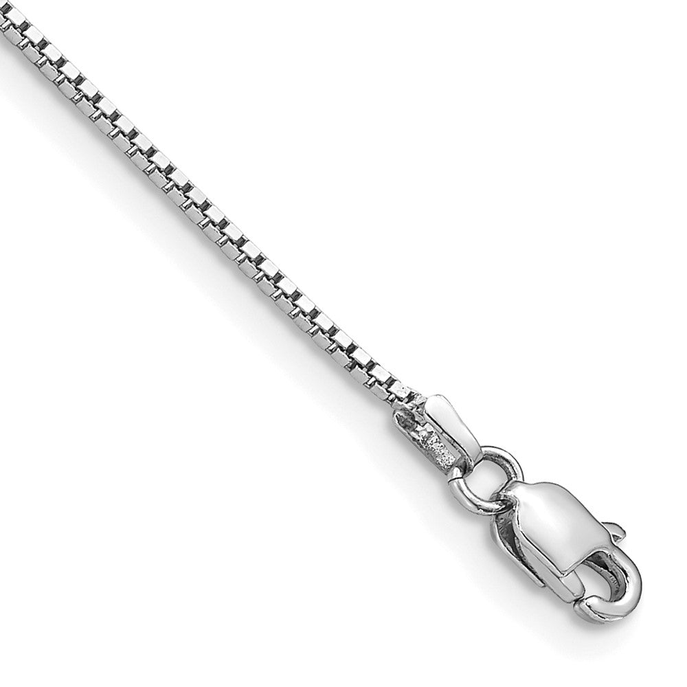 14K White Gold 7 inch .95mm Box with Lobster Clasp Bracelet