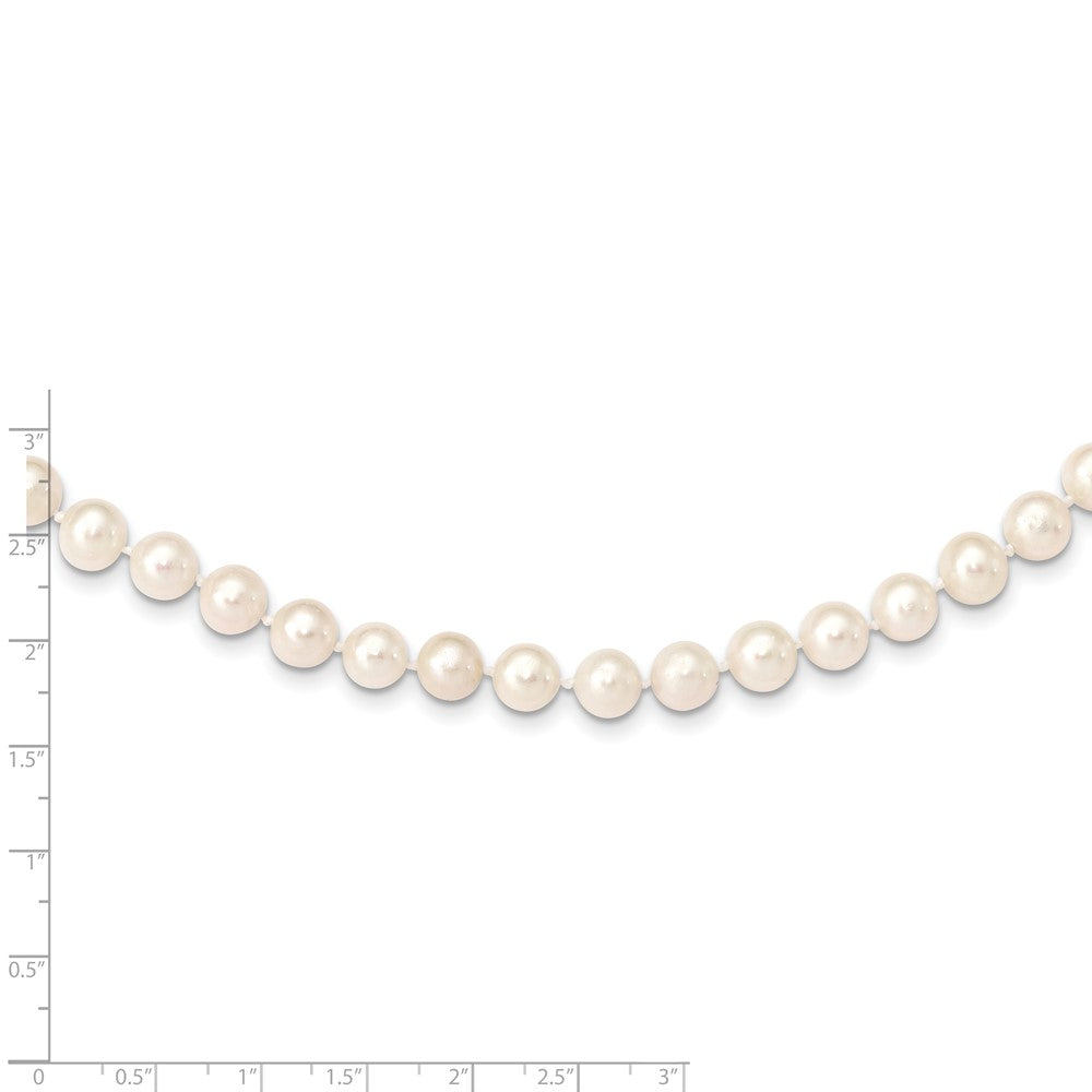 14k 7-8mm White Near Round Freshwater Cultured Pearl Necklace
