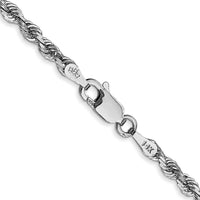 14k White Gold 3.0mm D/C Quadruple Rope Chain