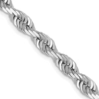 14k White Gold 14k White Gold 5.0mm D/C Quadruple Rope Chain