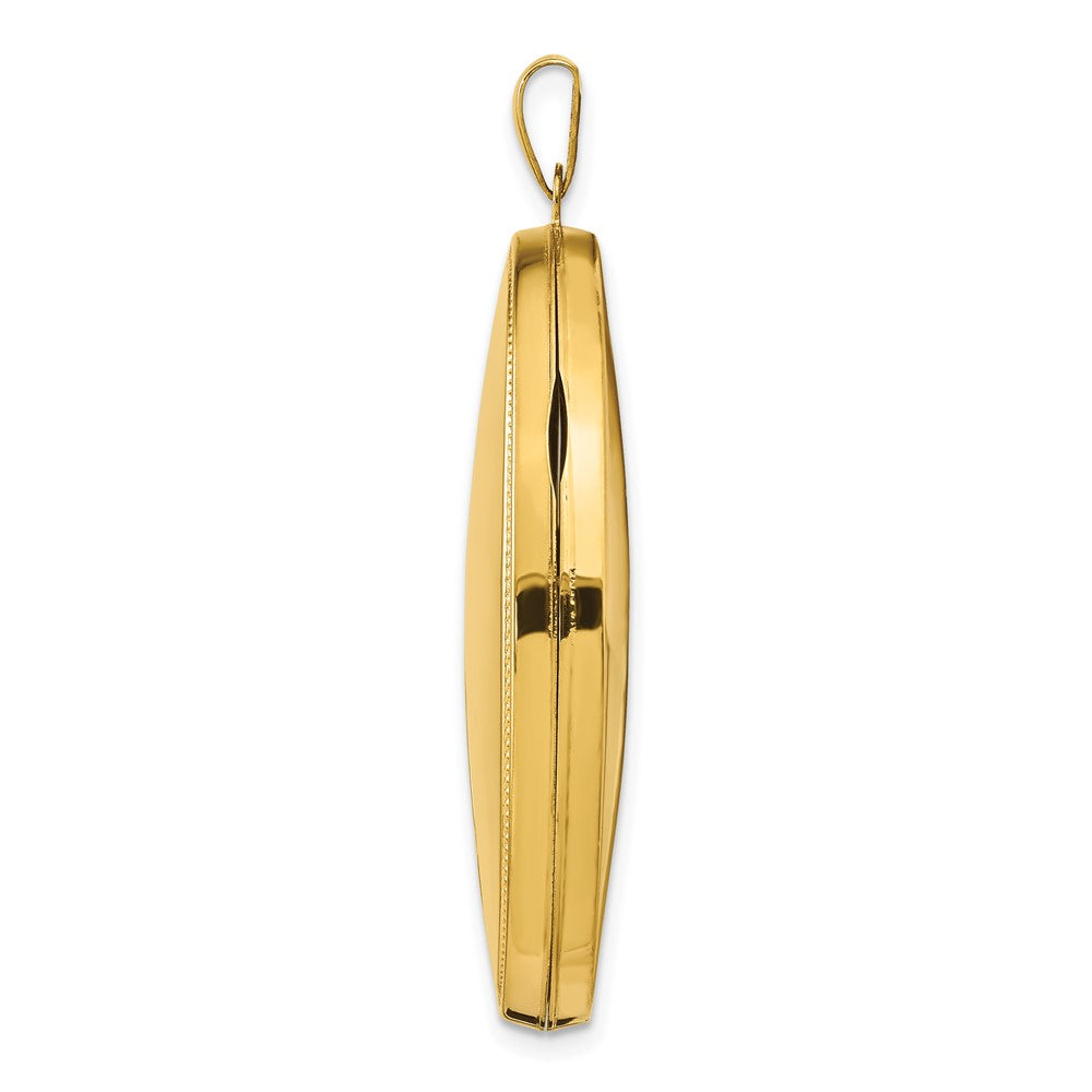 14k Yellow Gold Oval Heavy Weight Half Scroll Locket – TreasureFineJeweler