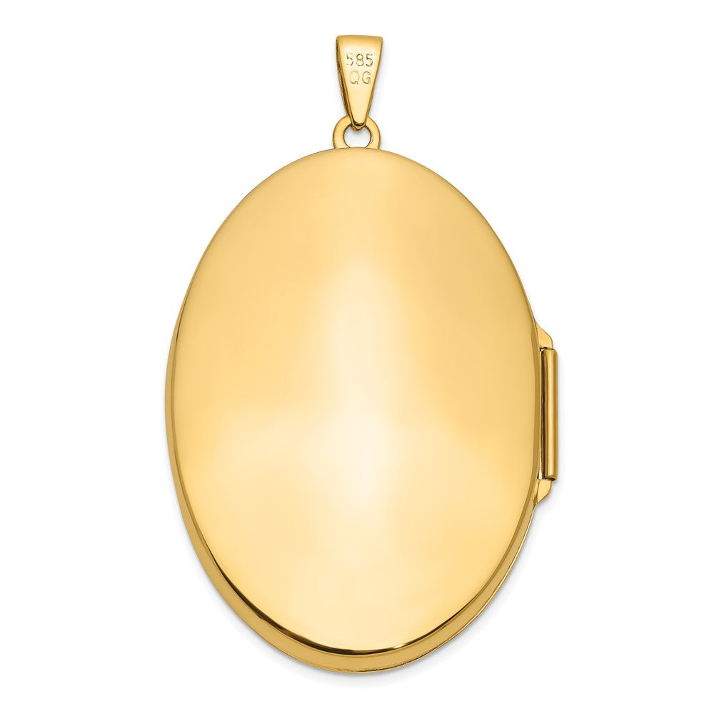 14k Yellow Gold Oval Heavy Weight Half Scroll Locket – TreasureFineJeweler