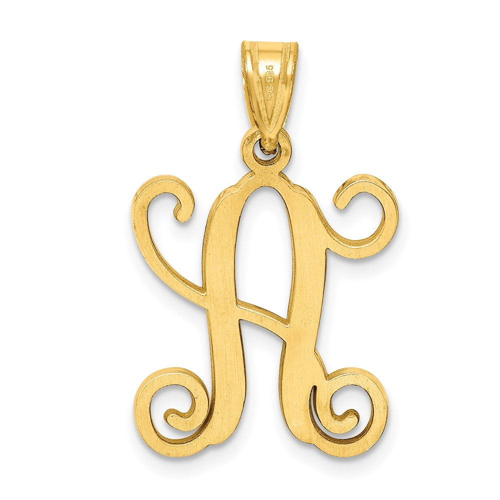Sterling Silver Gold-plated Letter A Initial Pendant