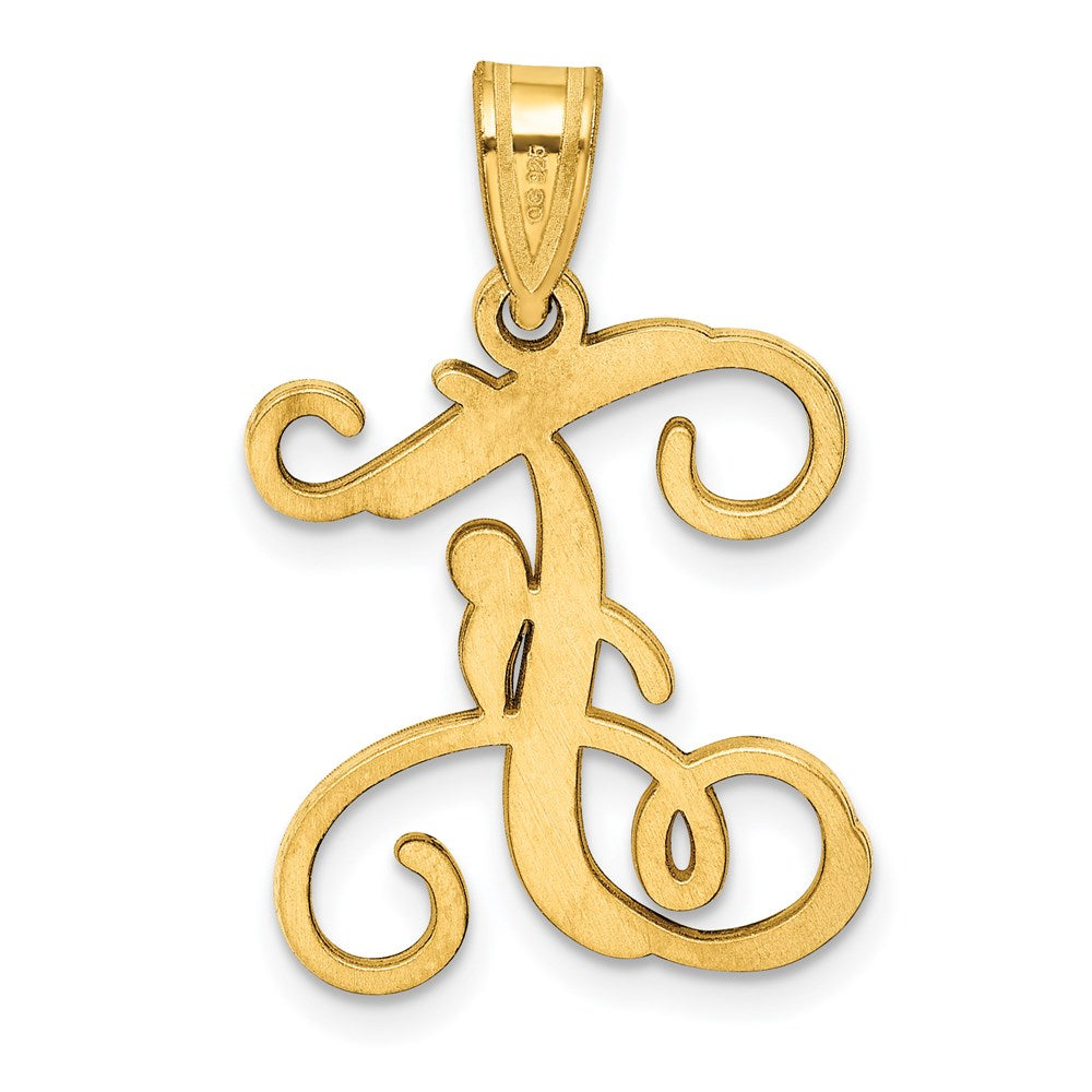Sterling Silver Gold-plated Letter F Initial Pendant