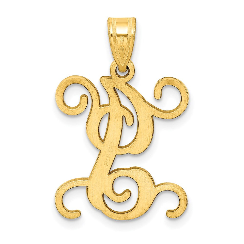 Sterling Silver Gold-plated Letter I Initial Pendant