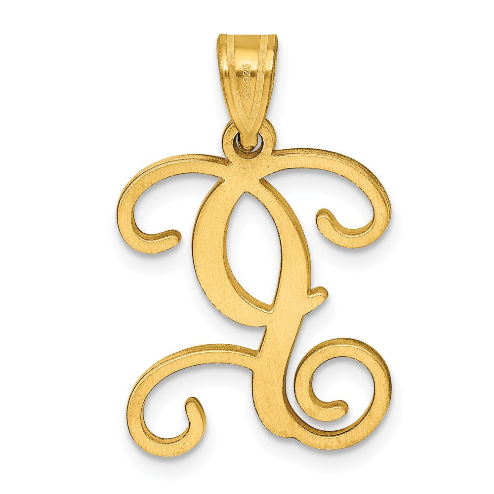 Sterling Silver Gold-plated Letter P Initial Pendant