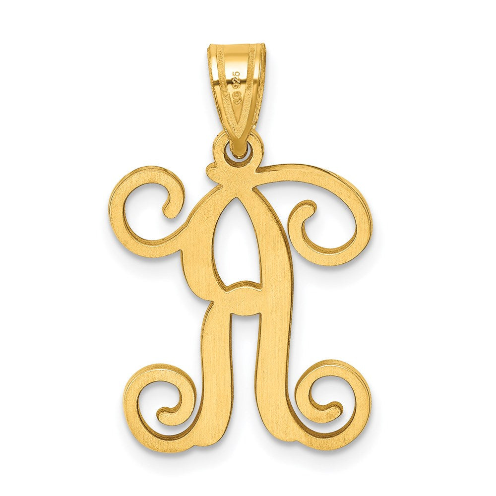 Sterling Silver Gold-plated Letter R Initial Pendant