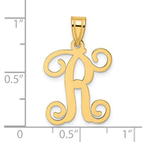 Sterling Silver Gold-plated Letter R Initial Pendant