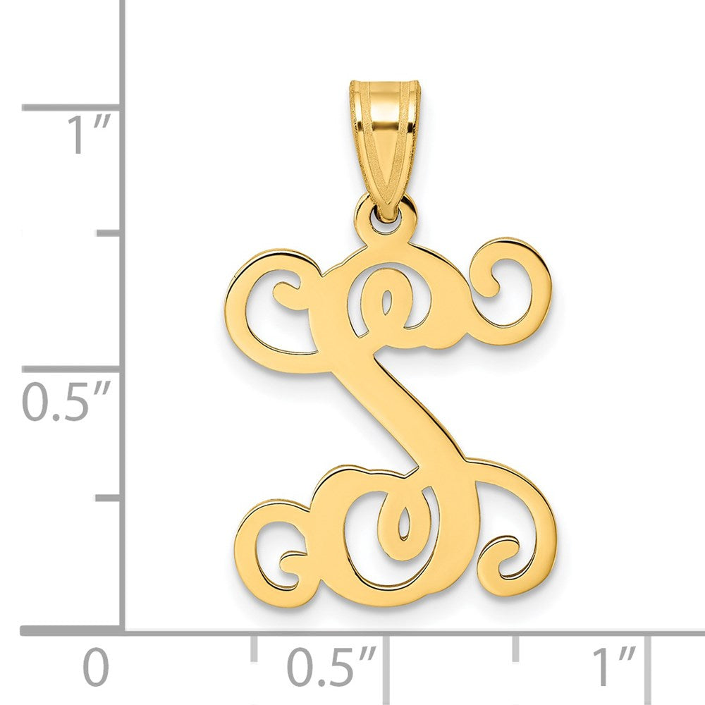 Sterling Silver Gold-plated Letter S Initial Pendant