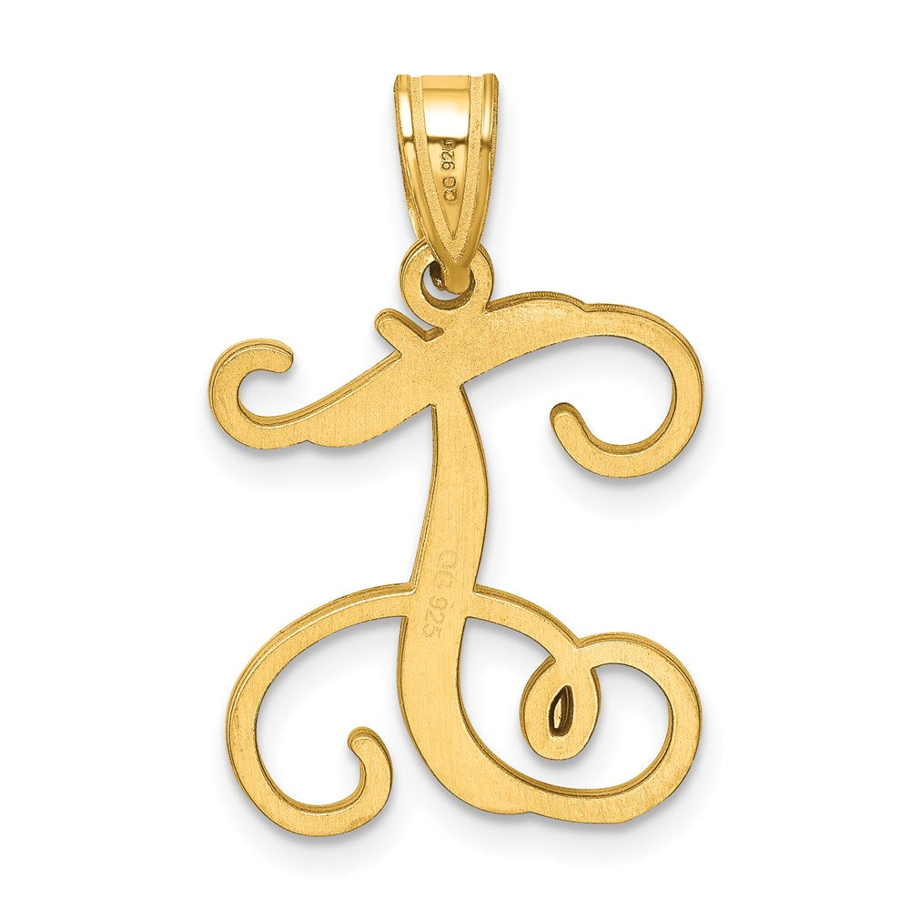 Sterling Silver Gold-plated Letter T Initial Pendant