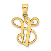 Sterling Silver Gold-plated Letter V Initial Pendant