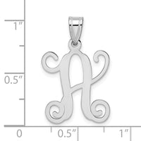 Sterling Silver Rhodium-plated Casted High Polished Initial Letter A Pendant