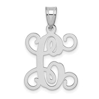 Sterling Silver Rhodium-plated Letter C Initial Pendant