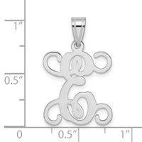 Sterling Silver Rhodium-plated Letter E Initial Pendant