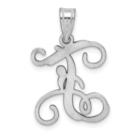 Sterling Silver Rhodium-plated Letter F Initial Pendant